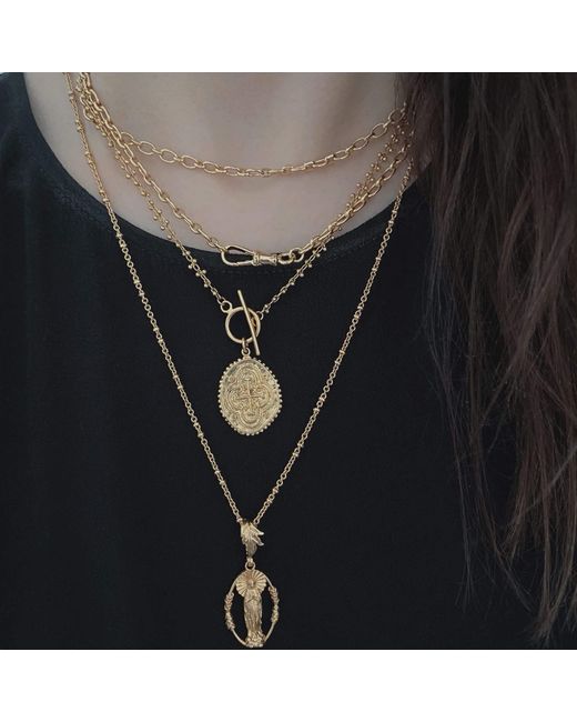 IN CAUDA VENENUM Metallic Lakshmi Necklace