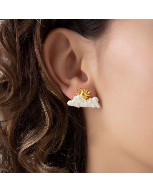 Milou Jewelry Metallic Clouds & Sun Earrings