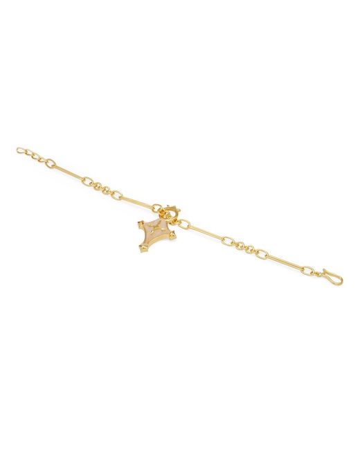 Dhwani Bansal Metallic Adjustable Cruz Bracelet With Mother Of Pearl