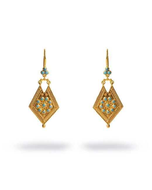 Ebru Jewelry Metallic Vintage Style & Design Dangle Earrings