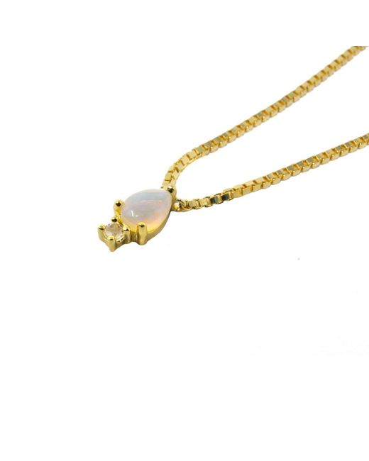 NASI SILVER Metallic Pear Atarah Necklace- Opal & Topaz