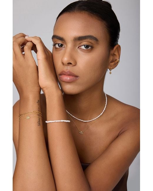 Vanhi Metallic Mini Paperclip Double Chain Bracelet