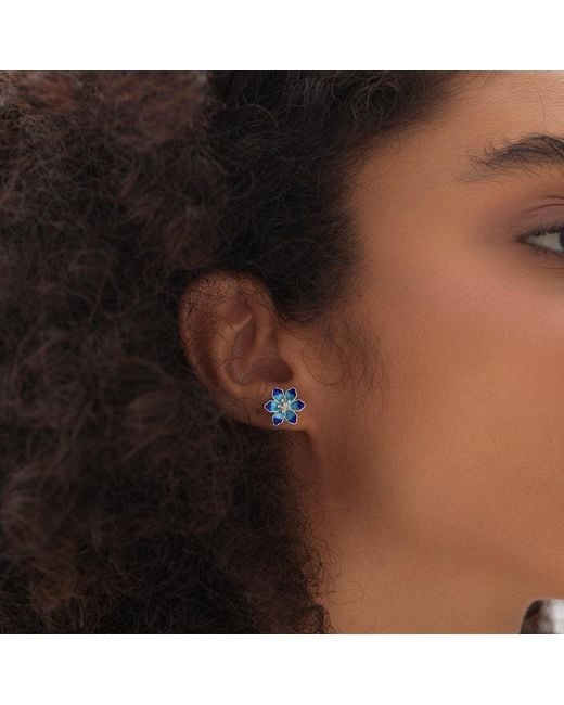 Far East Jewelry Blue Handcrafted & Enamel Spring Fairy Earrings