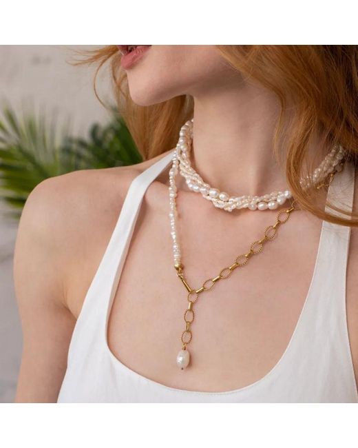 LINYA JEWELLERY Metallic Bera Ocean Pearl Necklace