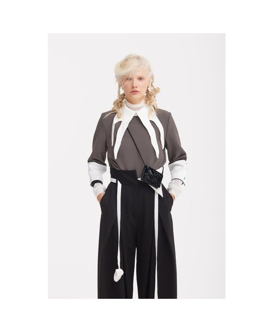 Julia Allert Black Fashion Forward Wide-Leg Pants & Contrast Belt