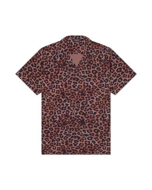 Playaluxe Purple Saint Tropez Cabana Shirt Leopard for men