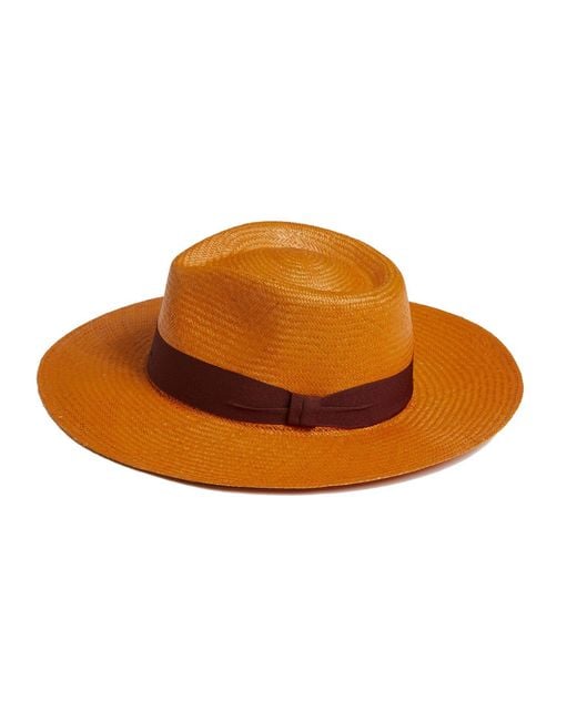 Dasmarca Hats Brown Dasmarca Albert Wide Brim Summer Genuine Panama Straw Hat For - Amber