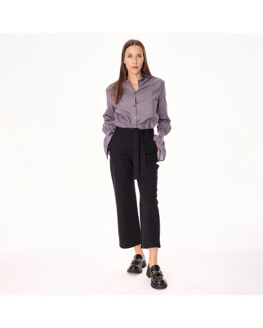 Mandragora Black Remo – Straight-Leg Cotton Cropped Trousers