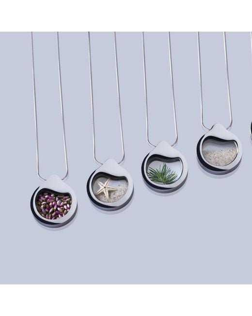 My Little Nature Blue Artisan Necklace With Preserved Butter Moss – Handmade Nature Jewelry