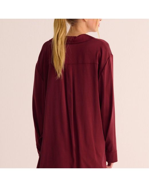 Mamu Dream Purple Merlot Washable Organic Stretch Silk Retro Shirt