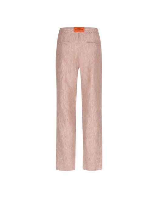 Maison Tangerine Pink Neutrals Beach Neutral Linen Long Pants For