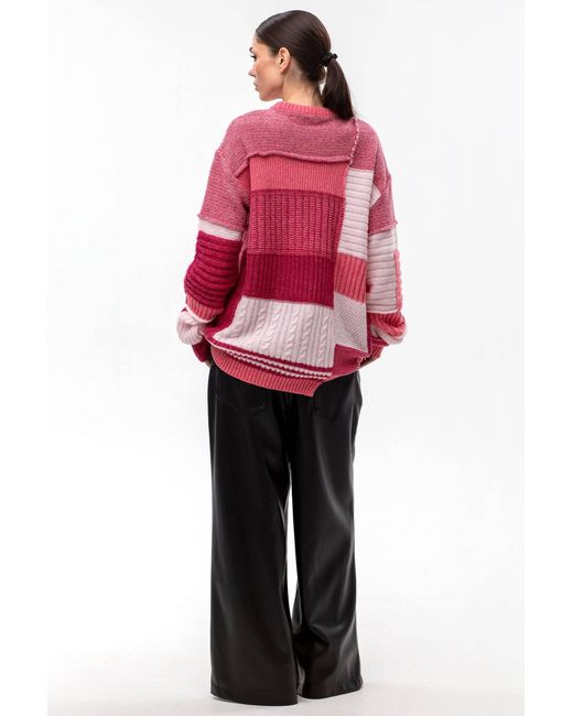 Maison Bogomil Pink Chunky Patchwork Sweater