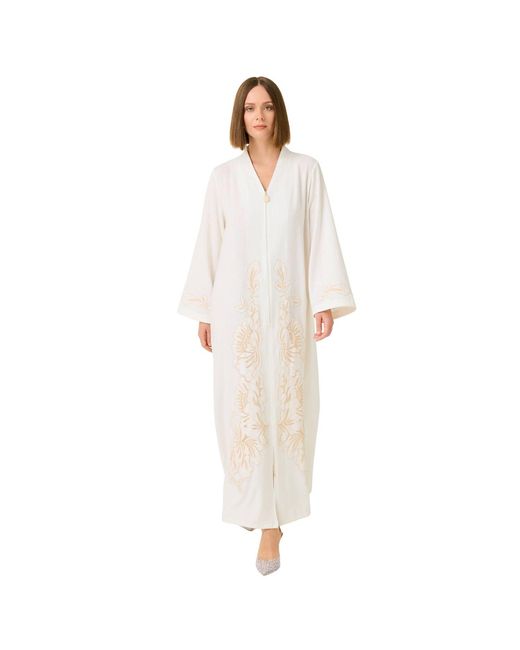 Bocan Couture White Liora Linen Zippered Dress Off