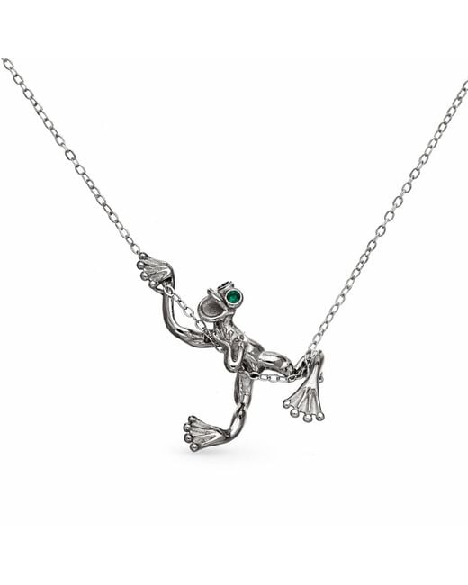 Pearl Code Metallic Frog Statement Necklace
