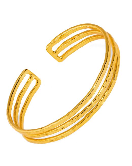 Ebru Jewelry Metallic Trio Minimalist Elegant Cuff Bracelet
