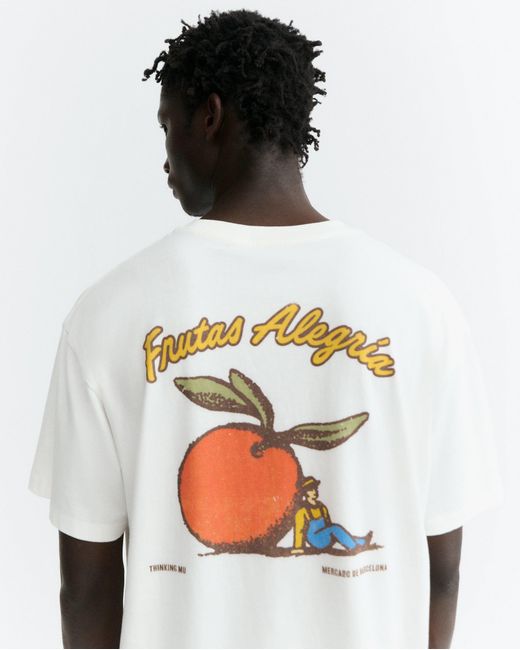 Thinking Mu White Frutas Aaron T-Shirt for men