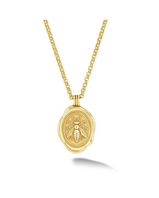 Dower & Hall Metallic Achievement Wasp Talisman Necklace for men