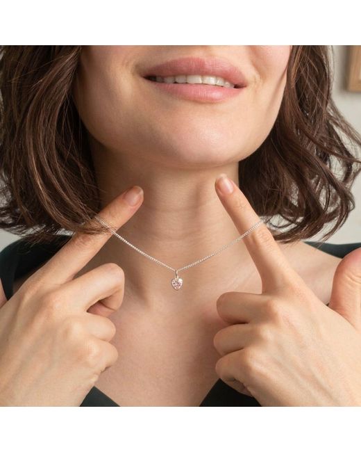 Harfi Pink Mini Heart Rose Quartz October Birthstone Necklace