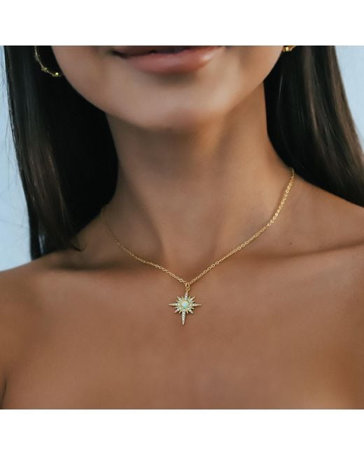 Luna Charles Metallic North Star Pendant Necklace