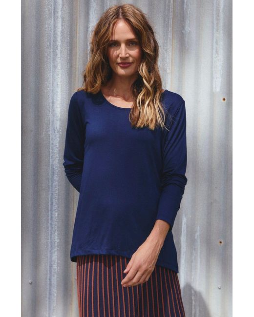 Adrift Clothing Blue Long Sleeve Swing Tee
