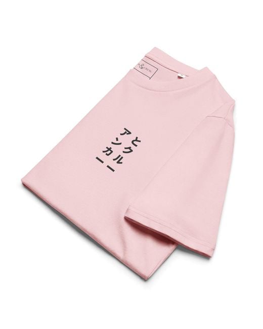 Anchor and Crew Pink Cotton Four Japan Gurafiku Organic Cotton T-Shirt for men