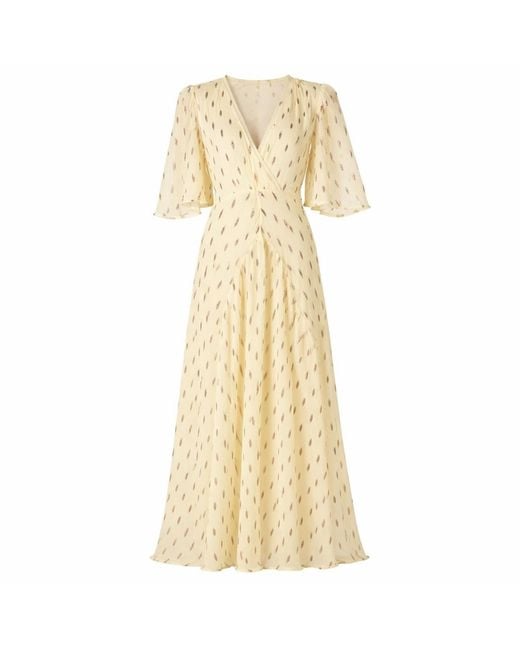 Rose & Nancy Natural Neutrals Talia Lemon Sparkle Maxi Dress