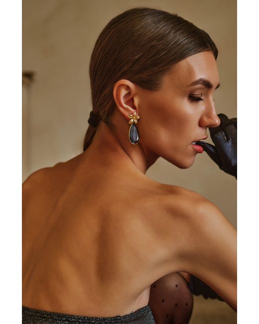 Decolet the label Multicolor Amara Earrings With Smokey Topaz