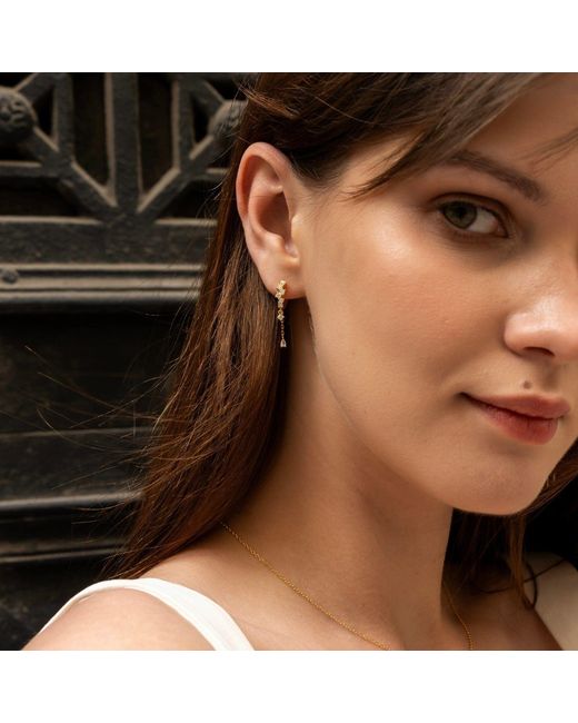 Spero London Metallic Dripping Sterling Huggie Drop Earring