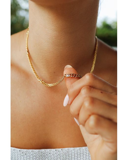 Adriana Pappas Designs Metallic Teardrop Crystal Necklace