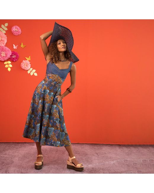Lalipop Design Blue Midi Dress