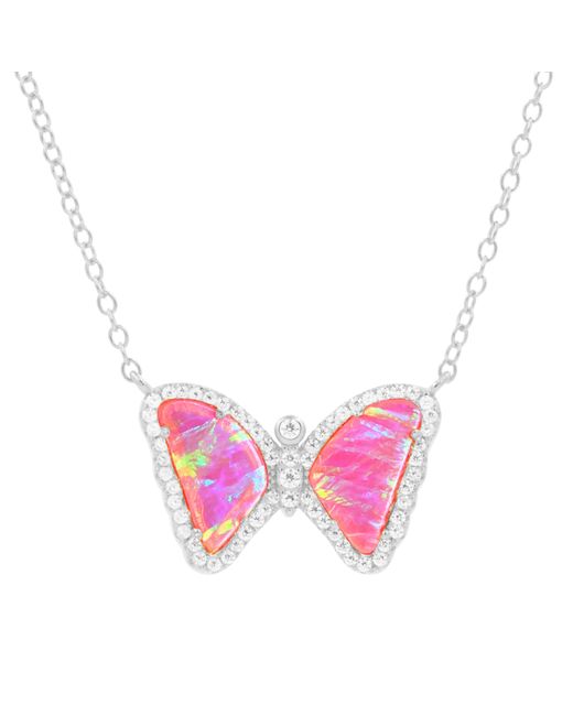 KAMARIA Pink Mini Opal Butterfly Necklace