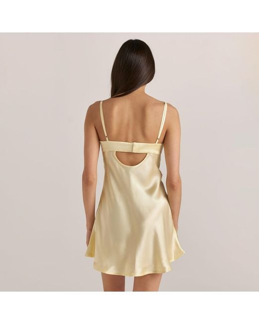 Reve Sleepwear Yellow Silk Slip Dress