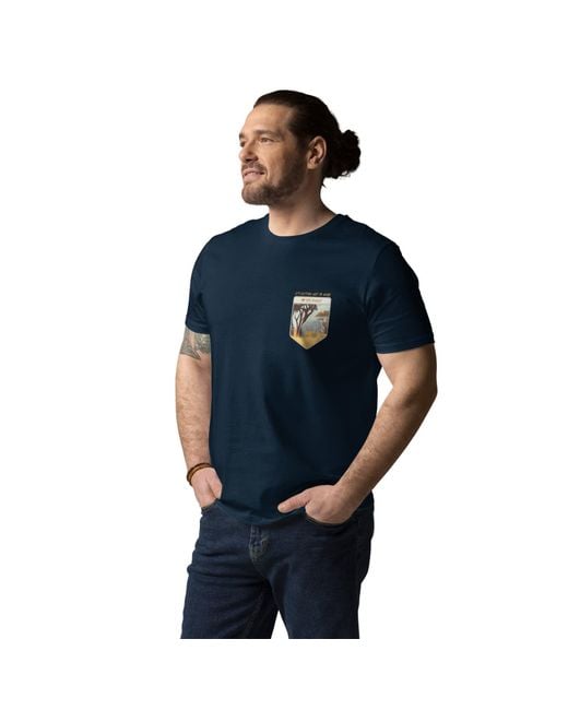 Anchor and Crew Blue Think Ocean Elephant Love The Planet Organic Cotton T-Shirt for men