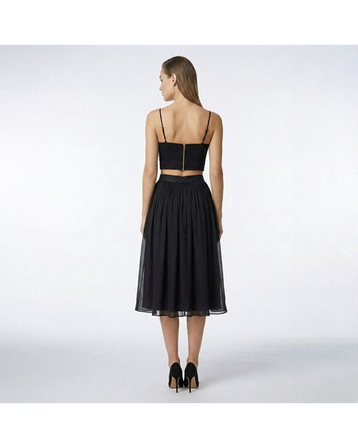 AVENUE No.29 Black Silk Corset Top With Straps
