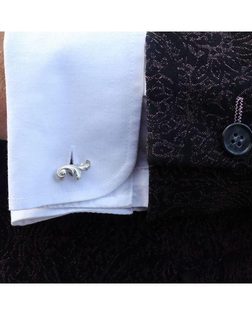 Gabriella Alicia White Acanthus Cufflinks for men