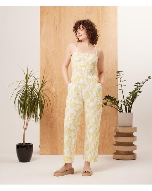 Known Supply Metallic Smocked Jumpsuit