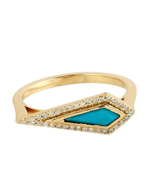Artisan Blue 18K With Diamond & Kite Band Ring