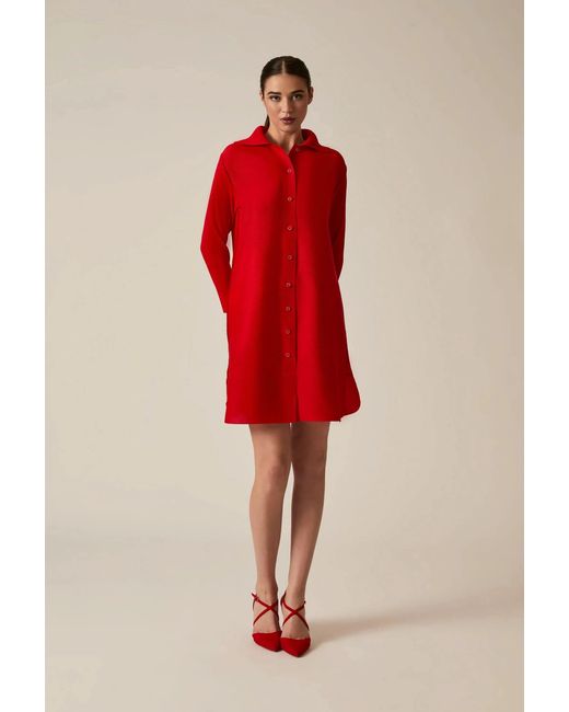 James Lakeland Red Shirt Dress