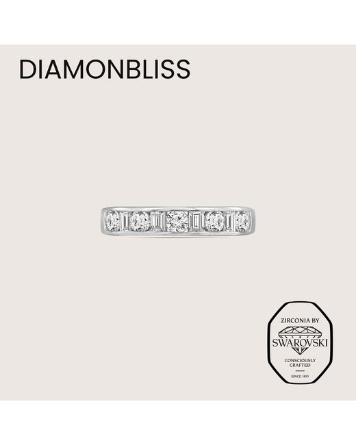 Diamonbliss White Embellished With Swarovski One Carat Mixed Cut Eternity Ring