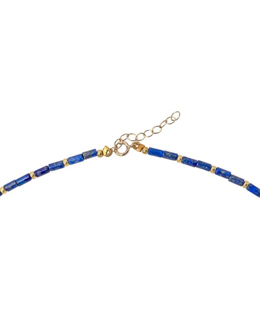 Bombyx House Blue Tiny Lapis Lazuli Tube Station Necklace