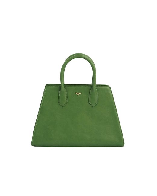 Fable England Green Garden Floral Structured Tote Bag Medium