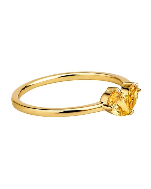 Belinda Jewelz Metallic Citrine Heart Toi Et Moi Birthstone Ring