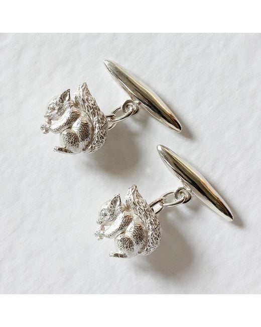 Lee Renee Metallic Baby Squirrel Cufflinks for men