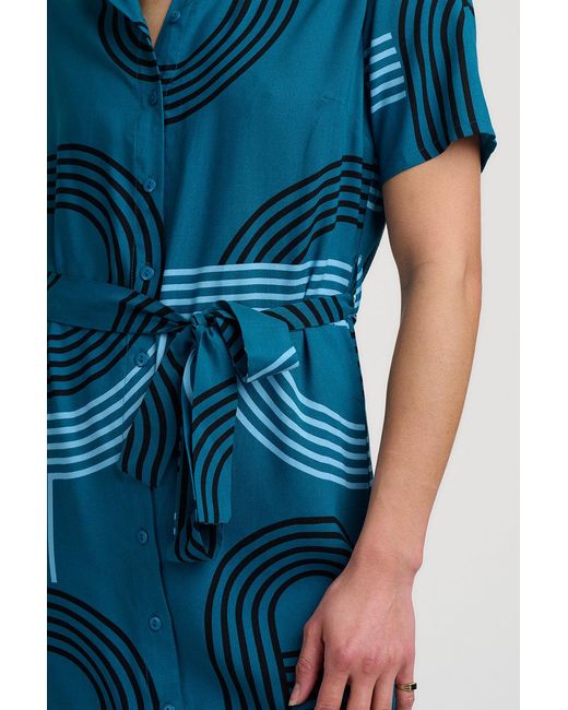 Sugarhill Blue Dorothy Midi Shirt Dress, Ocean Racer