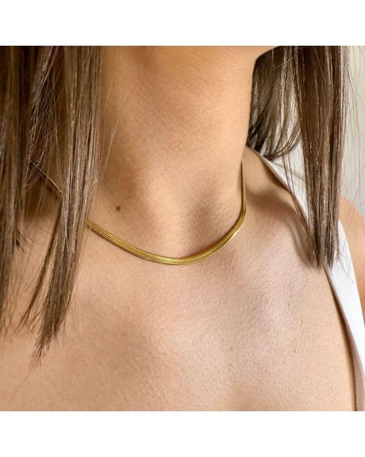 Evie Jewelry Metallic Sidewalk Herringbone Waterproof Necklace