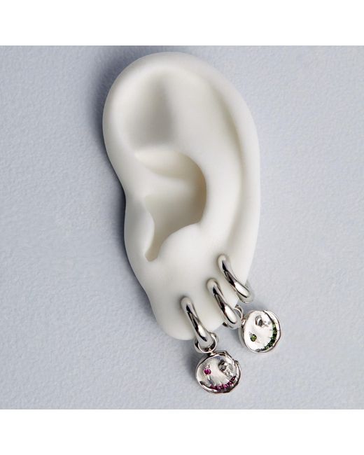 Kasun Metallic Smile Hoop Earrings – September – Sapphire –