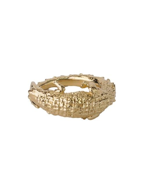 NASI SILVER Metallic Chunky Kroko Delios Crocodile Ring