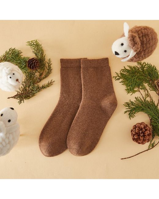Soft Strokes Silk Brown Wool Quarter-Length Socks Set Of Two