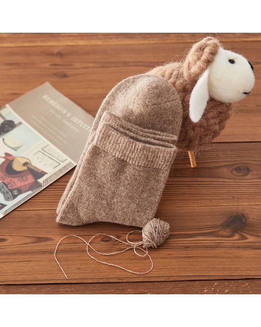 Soft Strokes Silk Brown Cashmere Quarter-Length Socks Set Of Two