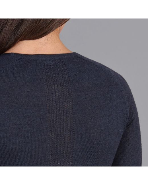 Paul James Knitwear Blue Midweight Merino Activewear Selene T-Shirt